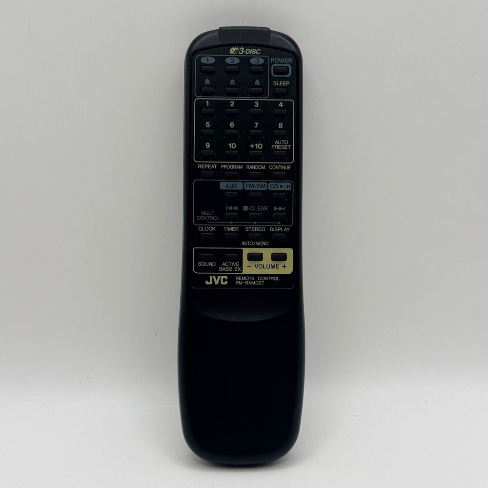JVC RM-RXMD2T Remote Control for 3-Disc Audio System Black OEM Replacement